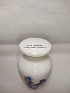 Metal blue bird design white <b>keepsake</b> urns - Product Image 3