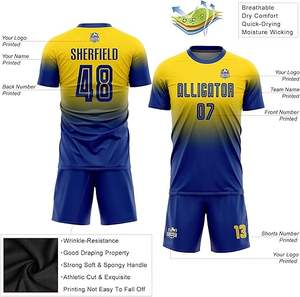 Maillot de football personnalisé pour hommes, femmes et jeunes garçons, avec nom d'équipe, numéro et logo - Product Image 2