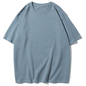 T-shirt unisexe épais 100% coton tricoté à épaules tombantes Streetwear personnalisé de haute qualité imprimé grande taille respirant pour hommes - Product Image 1