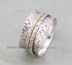 Unisex Customisable 925 Sterling Silver Vintage <b>Boho</b> Handmade Meditation <b>Ring</b> for Weddings and Parties - Product Image 6