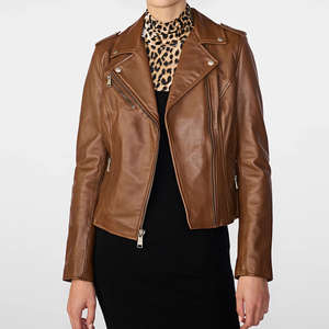 Veste en cuir d'agneau véritable pour femmes, respirante, écologique, veste varsity d'hiver, nouvelle collection, prix de gros avantageux - Product Image 1