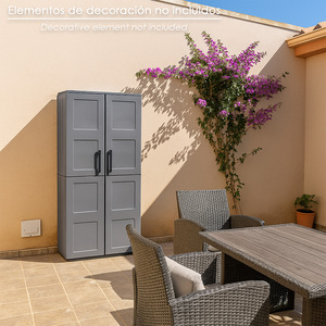 Armadio in Resina Alto 68x37x169 cm. Colore Grigio Scuro - Product Image 5