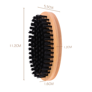 MORGANS INDUSTRIES Ensemble de brosses à barbe en bois, poils de cheval, écologiques, format voyage, outils de toilettage pour hommes, forme ovale, naturels - Product Image 6