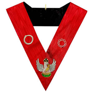 Collier RosePelican brodé à la main 2025 pour matériau en cuir du 18e degré maçonnique avec motif carré Type d'insigne à coudre - Product Image 3