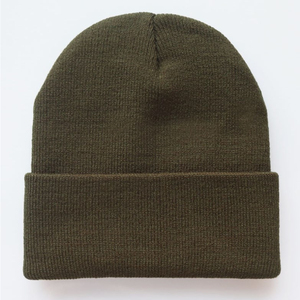 Bonnet unisexe en acrylique 100% tricoté, bonnets personnalisés avec logo brodé, couleur unie, bonnet chaud d'hiver - Product Image 3