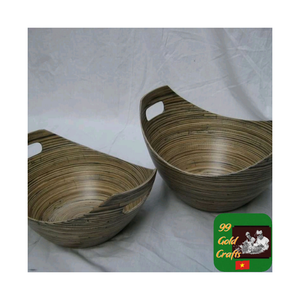 Cuenco de bambú hecho a mano con diseño único, ligero y ecológico, perfecto para ensaladas o decoración de regalo en la Mesa - Product Image 5