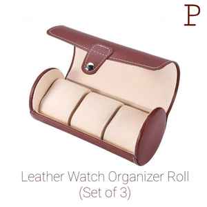 Caja de exhibición de reloj de lujo para hombre Organizador de cuero especial con cubiertas y estuches para correa de muñeca - Product Image 2