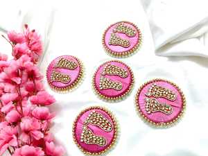 Kundan Work Lakshmi Charan Paduka Diwali Lucky <b>Charm</b> Footprints for Temple Decoration Shri Laxmi Feet Prosperity Pooja Favors - Product Image 4