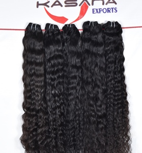 Extensions de cheveux humains Remy indiens 100% naturels pour femmes, ondulation naturelle, couleur noire, tissage de cheveux, 100g par pièce - Product Image 4