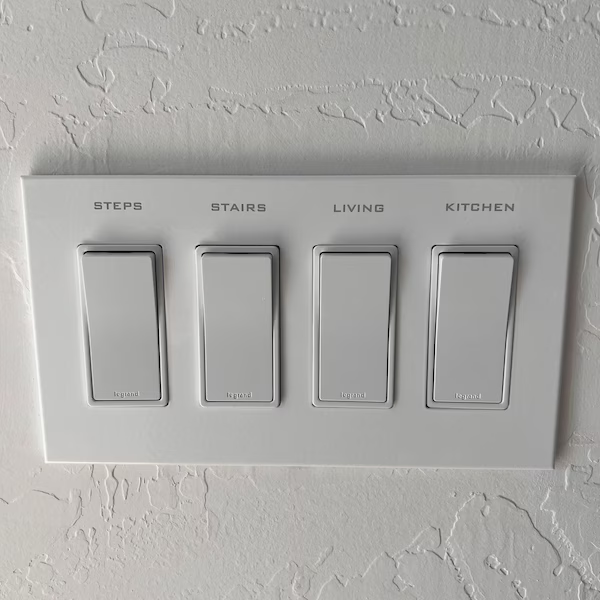 3D Printed Custom Labeled Metal Rocker Switch Plate Cover Modern Design for Home Decor/Electronics Parts/Fast Shipping