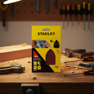 แผ่นกระดาษทรายรูปสามเหลี่ยมแบบหลายชิ้นยี่ห้อ Stanley พร้อมข้อต่อแบบเร็ว - Product Image 3