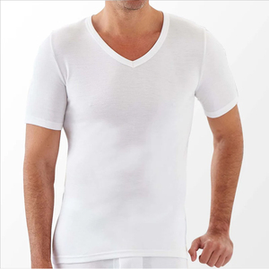 T-shirt pour homme à col en V, manches courtes, couleur unie, coupe classique, décontracté, confortable, léger, respirant, à porter au quotidien - Product Image 2