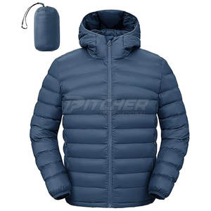 Veste d'hiver matelassée décontractée pour homme, couleur unie, avec fermeture éclair sur le devant, coupe-vent, streetwear, nouvelle mode, service OEM - Product Image 1