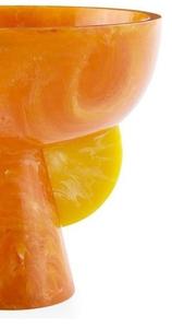 Orange White Swirl Color Plastic Salad Bowl <b>Clear</b> Finish Handcrafted BPA Free Designer Bowl for Home Styling Interior Display - Product Image 4