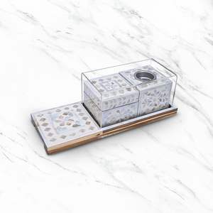 Handmade Round Shape Mother of Pearl Tray for Serving <b>Chocolate</b> and Food Fantastic Design <b>Ramadan</b> Plate Decorative Dish Server - Product Image 3