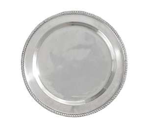 Assiette de service en métal martelé, acier inoxydable, plat à salade, vaisselle écologique pour un usage sucré, argent - Product Image 3