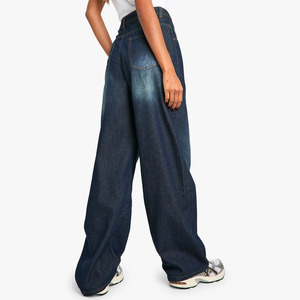 2025 nouvelles dames Baggy jean effet délavé mode ample jambe large respirant haute qualité été femmes jean droit pantalon - Product Image 2