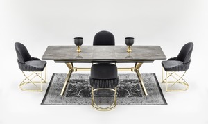 ชุดโต๊ะรับประทานอาหารที่ทันสมัยหรูหราถอดแยกชิ้นส่วนได้สำหรับบ้านโรงแรมอพาร์ทเมนต์ห้องนั่งเล่นทำจากวัสดุหินอ่อน - Product Image 2