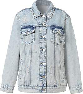 Service OEM 100% Veste en jean de haute qualité 100% coton vieilli avec patchs déchirés et motif de lettres - Product Image 1