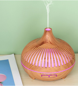 500ml Wood Grain Ultrasonic Aroma <b>Diffuser</b> with Cut-Out Design Remote Control Adjustable Mist <b>LED</b> Lights - Product Image 3