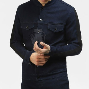 Veste en jean pour homme, logo sur le devant, boutonnée, écologique et respirante, prix bas, veste en jean tendance pour homme - Product Image 5