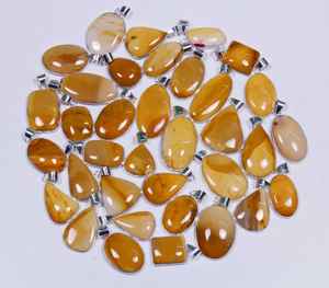 Haute Qualité Séduisante Naturel Mookaite Jaspe Lâche Haute Poli Gemme Argent Superposition Lunette Pendentif Mode Bijoux Fourniture - Product Image 4