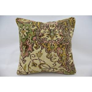24x24 Pulgadas Beige Lana Kantha Patchwork Paisley Almohada Vintage Patrón Tejido - Product Image 1