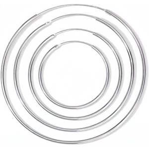 Pendientes de aro de plata de ley 925 para mujer, ligeros, estilo religioso, chapados en rodio, hipoalergénicos, YELANM30 - Product Image 1