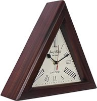 Reloj de pared de madera marrón de estilo náutico Vintage forma de triángulo con tema náutico Retro para decoración del hogar