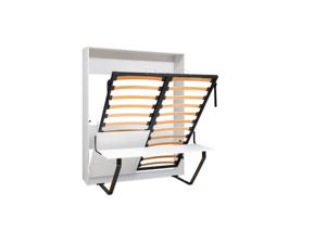 Lit Murphy pliant en bois de bouleau et métal, gain de place, taille double/king, style ferme moderne caché, mécanisme en fer, quincaillerie DS2534 - Product Image 3