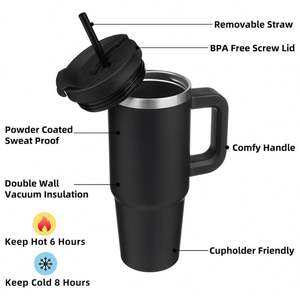 Bouteille d'eau isotherme en acier inoxydable de luxe avec logo personnalisé et paille, idéale pour usage personnel et cadeaux - Product Image 3