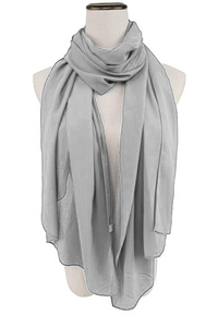 Luxueux élégant gris marocain Georgette caftan Designer modeste traditionnel musulman col haut manches longues broderie respirant - Product Image 2