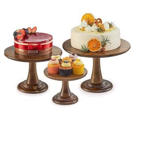 Support à gâteau multifonctionnel rond et pliable en bois pour gâteau de mariage, pizza et dessert, décorations de fête, matériel PC - Product Image 4