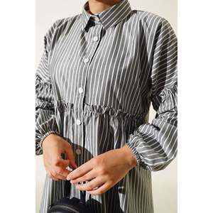 Chemise Cheville Élastique Rayée Noir - Product Image 4