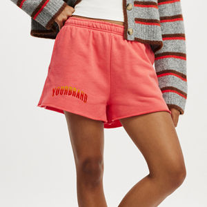 Short en molleton 100% coton épais pour femmes avec poches latérales Vêtements décontractés d'été respirants pour femmes - Product Image 1