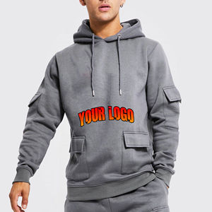 Sudaderas con Capucha Blancas 100% Algodón Más Vendidas, Logotipo Personalizado, Gruesas, Extra Grandes, con Bolsillos Tipo Cargo, Sudaderas con Capucha para Hombre - Product Image 1