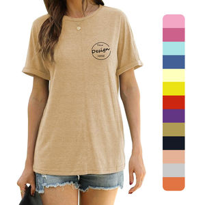 Precio barato personalizado 180 GSM 100% algodón camiseta en blanco Impresión de logotipo personalizado camisetas blancas lisas para mujeres - Product Image 1