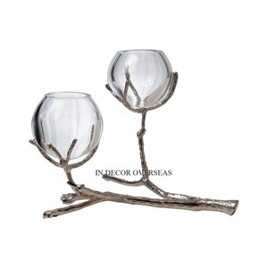 Recién llegado, diseñador Floral chapado en oro de alta calidad, centro de mesa de Metal de primera calidad, portavelas decorativo de la India - Product Image 2