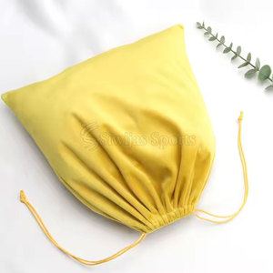 Sac à dos en velours jaune avec cordon de serrage, sac de rangement unisexe, conception de fermeture pratique - Product Image 3