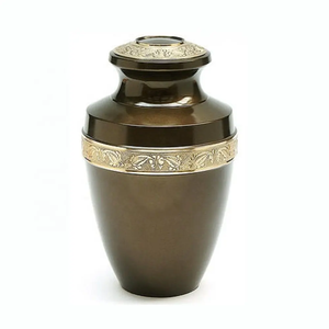 Urna metálica Premium de estilo europeo de calidad Superfina, contenedor de cenizas de recuerdo memorable, diseño Premium para restos humanos - Product Image 3