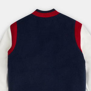 OEM personalizable transpirable Varsity chaqueta para hombres mujeres Stand Collar Chenille bordado mangas de cuero para invierno High Street - Product Image 5