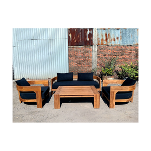 Ensemble de canapés en bois de teck massif de meilleure qualité, ensemble de canapés de salon de jardin extérieur pour restaurant à domicile avec mousse à haute densité, directement à l'usine - Product Image 3