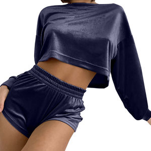 High quality Casual Summer Women <b>Short</b> Outfits Crop <b>Top</b> <b>and</b> <b>Shorts</b> Cotton Loungewear Two Piece <b>Short</b> <b>Set</b> for women - Product Image 2