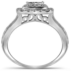 Anillo de Compromiso de Plata de Ley 925 con Moissanita Estilo Princesa Vintage, con Baño de Rodio, Joyería para Mujer, para Fiestas - Product Image 5