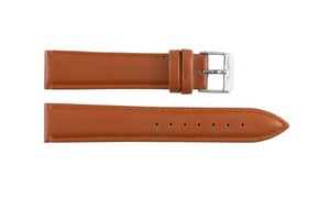 Correa de reloj inteligente unisex 669 de cuero genuino de lujo, color marrón claro, ligera, impermeable, transpirable, con hebilla de acero inoxidable, suave y duradera - Product Image 3