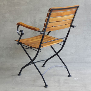 Silla Plegable de Madera Maciza de Acacia REFORD con Reposabrazos de Hierro GCF079, para Campamento, Pesca y Actividades al Aire Libre - Product Image 3