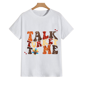 T-shirts en coton de soie à sequins et perles patchwork écologiques de haute qualité pour femmes, collection été-automne, spécial Thanksgiving - Product Image 1