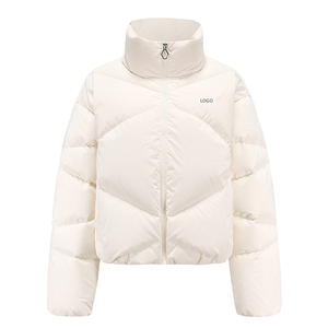 Hot Selling Custom Mens Stand Collar Winter <b>Padded</b> Bubble Puffer <b>Jacket</b> Canvas Front <b>Waterproof</b> Outdoor Streetwear Apparel - Product Image 1