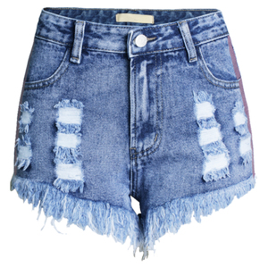 Women High Waist Denim Shorts Vintage Sexy Breathable Ripped Distressed Summer Hot Pants <b>Stretch</b> Casual Streetwear Trendy - Product Image 3
