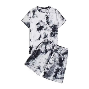 Ensemble T-shirt et short pour homme en deux pièces imprimé tie-dye estival - Product Image 1